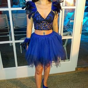Tutu and feather crop top